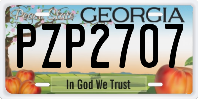 GA license plate PZP2707