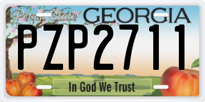 GA license plate PZP2711