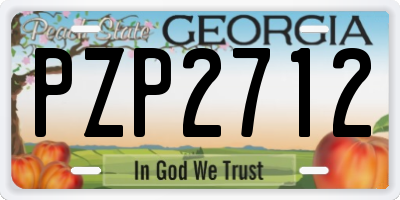GA license plate PZP2712