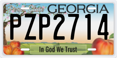 GA license plate PZP2714
