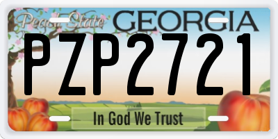 GA license plate PZP2721