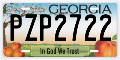 GA license plate PZP2722