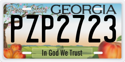 GA license plate PZP2723