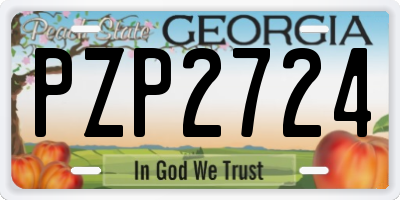 GA license plate PZP2724