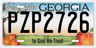 GA license plate PZP2726