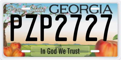 GA license plate PZP2727