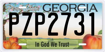 GA license plate PZP2731
