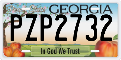 GA license plate PZP2732