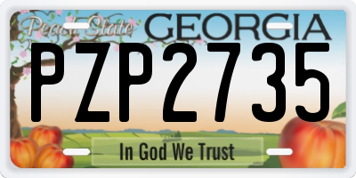 GA license plate PZP2735