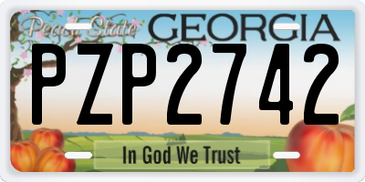 GA license plate PZP2742