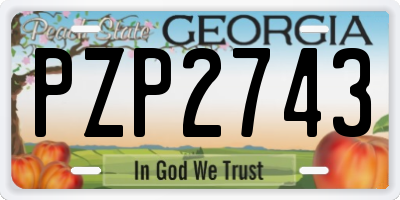 GA license plate PZP2743