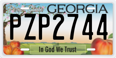 GA license plate PZP2744