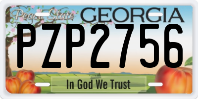 GA license plate PZP2756