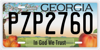 GA license plate PZP2760