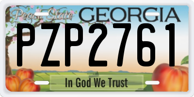 GA license plate PZP2761