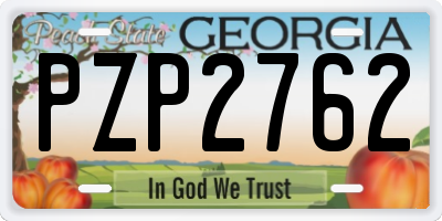 GA license plate PZP2762