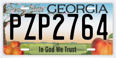 GA license plate PZP2764