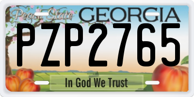 GA license plate PZP2765