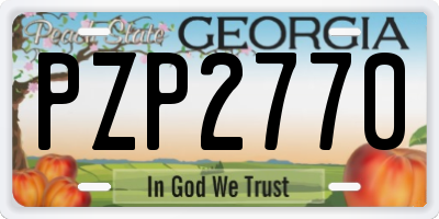 GA license plate PZP2770