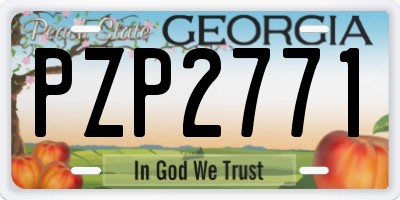 GA license plate PZP2771