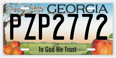 GA license plate PZP2772