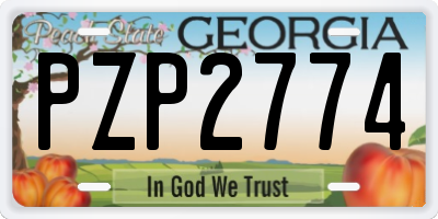 GA license plate PZP2774