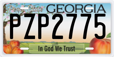 GA license plate PZP2775