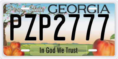 GA license plate PZP2777