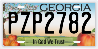 GA license plate PZP2782