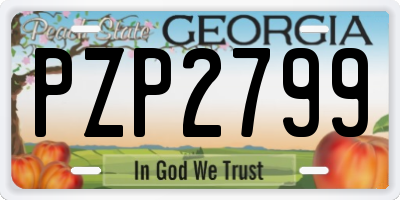 GA license plate PZP2799