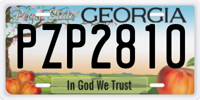 GA license plate PZP2810