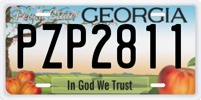 GA license plate PZP2811