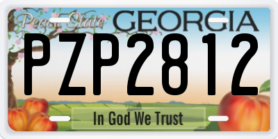 GA license plate PZP2812