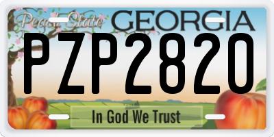 GA license plate PZP2820