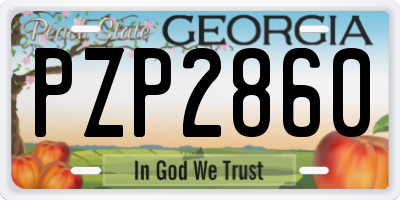 GA license plate PZP2860