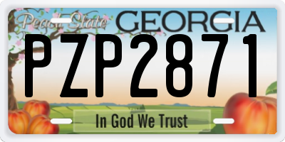 GA license plate PZP2871