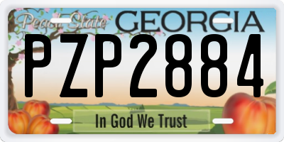 GA license plate PZP2884