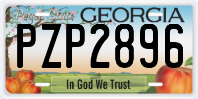 GA license plate PZP2896