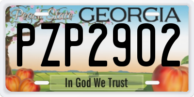 GA license plate PZP2902