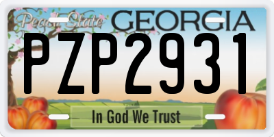 GA license plate PZP2931