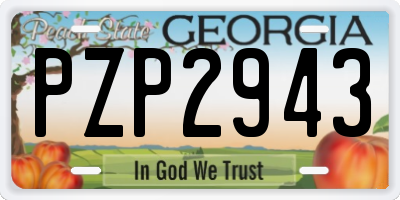 GA license plate PZP2943