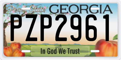 GA license plate PZP2961