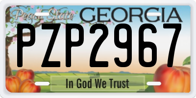 GA license plate PZP2967