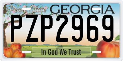 GA license plate PZP2969