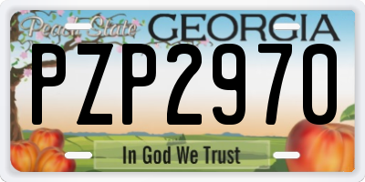 GA license plate PZP2970