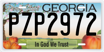 GA license plate PZP2972