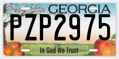 GA license plate PZP2975