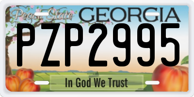 GA license plate PZP2995