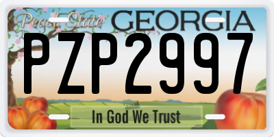 GA license plate PZP2997