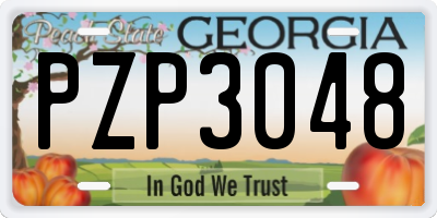 GA license plate PZP3048